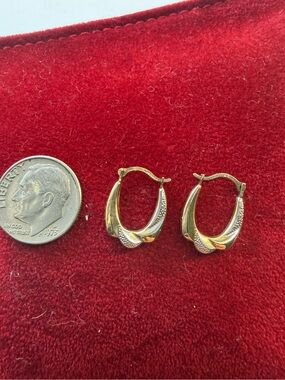 925 / 1/20 10KP vintage Twisted Hoop Earrings